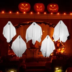 Joyfy 5 Pcs Halloween 27.5'' Hanging Ghost Decoration,Halloween Decor,Front Yard Patio Lawn Garden Outdoor And Holiday Porch Haunted House Tree Décor -Halloween Costume Store GUEST 5b4929c1 4636 4c5e 948b 79a92147442b