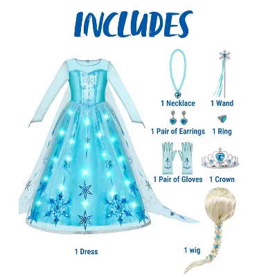 Joyfy Halloween Ice Princess Dress Costume For Girls Kids , Light-Up Princess Dress Up Cosplay Party Decor, Sequin Gown For Birthday 8 Joyfy Halloween Ice Princess Dress Costume For Girls Kids , Light-Up Princess Dress Up Cosplay Party Decor, Sequin Gown For Birthday - Image 8