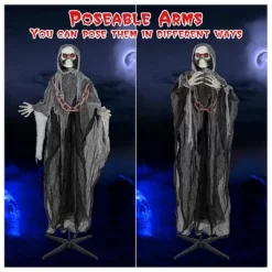 Costway 6.4 FT Standing Grim Reaper Halloween Animatronic Decoration With Light Up Eyes -Halloween Costume Store GUEST 5bb3f051 c1e2 4279 933f 78c05c3a9654
