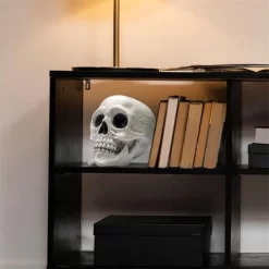 Joyfy Halloween Skeleton Decorations 7.5" Plastic Skull Human Head Bone Indoor Outdoor Decor Spooky Scene Party Favors Haunted House Graveyard Props -Halloween Costume Store GUEST 5c7e0acf 88e9 4d76 a87b 048760cc4116