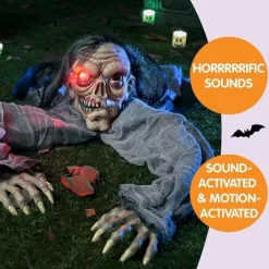 Joyfy Halloween Outdoor Decorations Animated Zombie Groundbreaker Graveyard Decoration Prop With Creepy Decayed Face For Yard Lawn Decorations -Halloween Costume Store GUEST 5d72387b 8e2f 494a 92e7 2a1c7ae8a55b