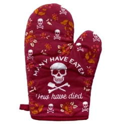 Many Have Eaten Few Have Died Oven Mitt Funny Sarcastic Cooking Kitchen Glove - Crazy Dog Bakeware For Halloween Season