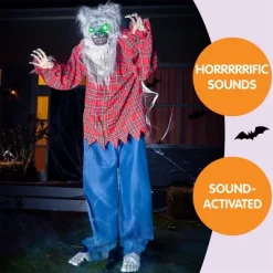 Joyfy 63'' Halloween Standing Werewolf Outdoor Decoration, Life Size Animated Ghost With LED Eyes And Sound Haunted House Props For Lawn Yard Patio -Halloween Costume Store GUEST 6132f031 2870 48a9 9ee3 a26068dd19db