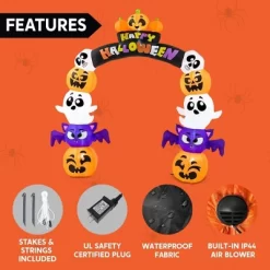 Joyfy 8 FT Halloween Inflatables Outdoor Decoration, Inflatable Pumpkin Archway With Build-in LEDs For Halloween Indoor Outdoor Yard Lawn Decoration -Halloween Costume Store GUEST 61ea86ce 0207 47af adae dd26d9702330