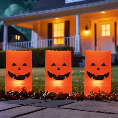 Northlight Lighted Jack-O-Lantern Halloween Outdoor Luminary Pathway Markers - 9.5" - Set Of 3 1 Northlight Lighted Jack-O-Lantern Halloween Outdoor Luminary Pathway Markers - 9.5" - Set Of 3