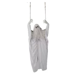 5 Ft. 1/4" Light-Up Life-Size Ghost On A Swing Halloween Decoration