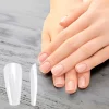 Unique Bargains Women's Trapezoid Fake Nails Clear 1 Set