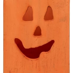 Northlight Small Orange Wood Jack O Lantern Halloween Candle Lantern - 6.25" -Halloween Costume Store GUEST 65eadc13 6a4a 4462 b513 0d197b9d982e