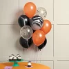 10ct Halloween Bats And Marble Mix Latex Balloon Pack Orange/Black - Spritz™