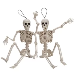 Joyfy 1/2/5/10 PCS 16" Posable Skeleton Halloween Decorative Props For Indoor/Outdoor Halloween Decorations Graveyard Haunted House Spooky Scene Party -Halloween Costume Store GUEST 6b9da715 cb1a 4913 9806 aea64e190e20