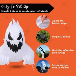 Joyfy 4.5 FT Tall Halloween Inflatable Outdoor Decoration, Inflatable Scary Ghost With Rotating LED For Halloween Window Yard Lawn Outdoor Decoration -Halloween Costume Store GUEST 6d0b3006 458f 4c7b 909c ad62b7941778