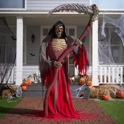 Joyfy 99.6'' Halloween Outdoor Decoration, Animatronics Standing Grim Reaper Holding Giant Scythe With Light For Indoor Outdoor Haunted House Decor -Halloween Costume Store GUEST 6daebfb7 8603 47ef 9a22 74c7f32ae7b9