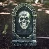 21" Light-Up Tombstone With Skull Halloween Decoration