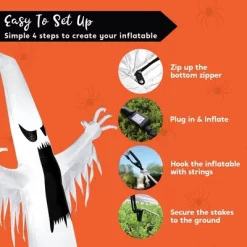 Joyfy 12 FT Halloween Inflatable Outdoor Decoration, Towering Terrible Ghost Inflatable With Built-in LED For Halloween Party Yard Outdoor Decoration -Halloween Costume Store GUEST 7618d393 9f49 4e3a b76d 6428886c327e