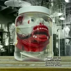 Skeleteen Laboratory Head In Jar - Gory Fake Severed Face Scary Party Decorations Props For Insane Halloween Haunted House Décor -Halloween Costume Store GUEST 7687d29e 0786 4807 b55b 357277d47c8f