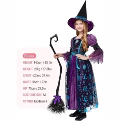 Joyfy Halloween Costume Witch Dress With Broom And Hat For Girls, Kids Moon Shimmer Costume Set For Wizard Role Play Themed Parties -Halloween Costume Store GUEST 7805d73b e8bd 4410 8ea2 4e5f0faa9135