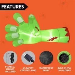 Joyfy 9 FT Long Halloween Inflatables Outdoor Decoration, Giant Zombie Arm Inflatable With Built-in LEDs For Halloween Yard Lawn Garden Decoration -Halloween Costume Store GUEST 78588240 75da 48e4 937e 219d31d8593e