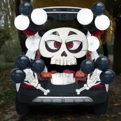 Joyfy Halloween Trunk Or Treat Car Decorations Kit With Skeleton Design, Car Archway Garage Decoration With A Set Of Skeleton Paper Board, Balloons
