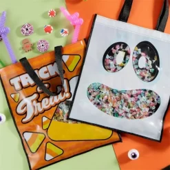 Joyfy Halloween Party Favors 3PCS Large See Through Tote Bags With Handles Trick Or Treat Bag Party Supplies For Candies Biscuits Cards 22.5" X 13.75" -Halloween Costume Store GUEST 792e2214 0450 4e70 b189 cbd12909f207