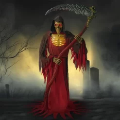 Joyfy 99.6'' Halloween Outdoor Decoration, Animatronics Standing Grim Reaper Holding Giant Scythe With Light For Indoor Outdoor Haunted House Decor -Halloween Costume Store GUEST 7afc9a21 2384 4f90 8c99 ffd6ed3af775