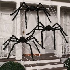 Joyfy 3pcs Halloween 63'' Hairy Huge Realistic Spiders, Indoor Outdoor And Yard Creepy Decor,Halloween Party Garden Haunted House Decorations -Halloween Costume Store GUEST 7b6db97e 18f9 429d 85df a948a9404445