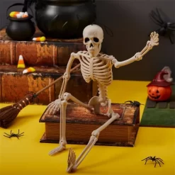 Joyfy 1/2/5/10 PCS 16" Posable Skeleton Halloween Decorative Props For Indoor/Outdoor Halloween Decorations Graveyard Haunted House Spooky Scene Party -Halloween Costume Store GUEST 7c341b63 7fcb 40dc 96a3 e1572d67fa80
