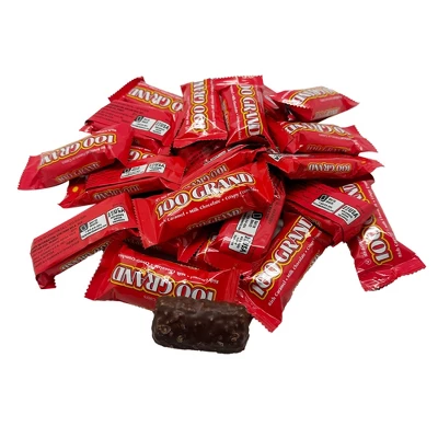 100 Grand Fun Size Candy Bars – Crispy, Chewy, Chocolate-Covered Candy - Available In 1, 2, 3, And 5 Pound Resealable Bags 1 100 Grand Fun Size Candy Bars – Crispy, Chewy, Chocolate-Covered Candy - Available In 1, 2, 3, And 5 Pound Resealable Bags