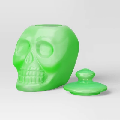 Ghoulish Blacklight Glow Skull Decorative Jar - Hyde And EEK! Boutique™ 2 Ghoulish Blacklight Glow Skull Decorative Jar - Hyde And EEK! Boutique™ - Image 2