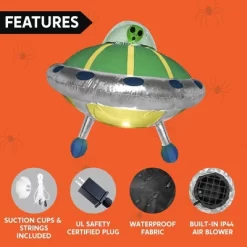 Joyfy 4.5 FT Halloween Inflatable Outdoor Decorations, Inflatable Alien UFO With Color Changing LEDs For Halloween Window Yard Garden Lawn Decoration -Halloween Costume Store GUEST 84010f28 d8dc 4072 9d7e 484252f6dbbe