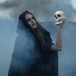 Joyfy Halloween Skeleton Decorations 7.5" Plastic Skull Human Head Bone Indoor Outdoor Decor Spooky Scene Party Favors Haunted House Graveyard Props -Halloween Costume Store GUEST 85525a84 9685 4794 9879 0287150f2030