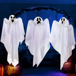 Joyfy 3Pcs Halloween Hanging Ghosts Outdoor Decorations, 27.5in White Flying Ghost Halloween Party Decor For Front Yard Patio Lawn Garden Trees -Halloween Costume Store GUEST 8b28fe2b 5994 478e 8b5f 0f960993a131