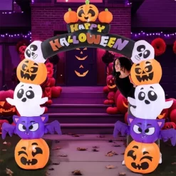 Joyfy 8 FT Halloween Inflatables Outdoor Decoration, Inflatable Pumpkin Archway With Build-in LEDs For Halloween Indoor Outdoor Yard Lawn Decoration -Halloween Costume Store GUEST 8cc470a4 4281 4a5e b256 403f110302b1
