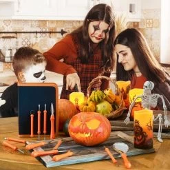 Joyfy 12 Pcs Halloween Pumpkin Carving Kit With Handbag, 12 Stainless Steel Double-sided Sculpting Tools For DIY Kids Party Decor Craft Supplies -Halloween Costume Store GUEST 8cde9467 e9d4 4452 a332 e928a30431d0