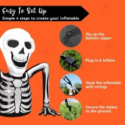 Joyfy 5.5 FT Halloween Inflatables Outdoor Decorations, Inflatable Skeleton Ground Breaker With LEDs For Halloween Party Yard Garden Lawn Decorations -Halloween Costume Store GUEST 8da1c2b5 ce09 4492 ae1d ff8d77bdfbab