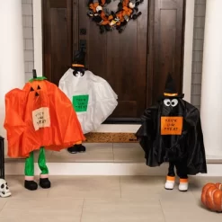Northlight Ghost, Pumpkin And Bat Standing Halloween Kid Figures - 36" - Set Of 3