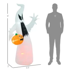 ACEPANO 70.80 In. H Halloween Inflatable Outdoor Ghost Decoration With Pumpkin For Garden, Lawn, Party & Festival-White -Halloween Costume Store GUEST 90c8c348 cda1 4a9b a304 857b0eb0e74c