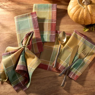 Autumn Acres Plaid Napkins, Set Of 8 - Multicolor - 17x17 - Elrene Home Fashions 1 Autumn Acres Plaid Napkins, Set Of 8 - Multicolor - 17x17 - Elrene Home Fashions