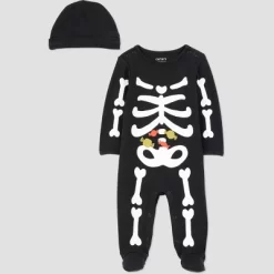 Carter's Just One You® Baby 2pc Halloween Skeleton Sleep N' Play With Hat - Black -Halloween Costume Store GUEST 94a5e6c1 7968 4a86 817c 3d8803002c24