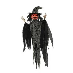 Morris Costumes 2 Ft. Hanging Pumpkinhead Man With Hat Halloween Decoration