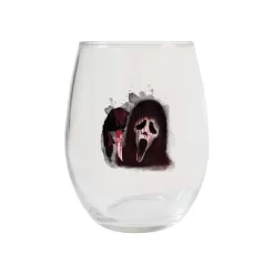 Fun World Scream Ghost Face Glass Wine Tumbler Set Of 4