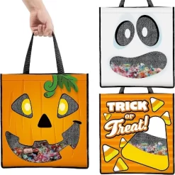 Joyfy Halloween Party Favors 3PCS Large See Through Tote Bags With Handles Trick Or Treat Bag Party Supplies For Candies Biscuits Cards 22.5" X 13.75" -Halloween Costume Store GUEST 9d04d0e4 e852 40cc 9295 e33a70e9c2dd