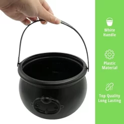 4E's Novelty 7.5" Halloween Plastic Cauldron, Durable Black Cauldron For Party Supplies, Large Halloween Candy Bowl, Perfect Halloween Decor -Halloween Costume Store GUEST 9df85c24 a50d 4887 a5fb 1a6450c9ef07