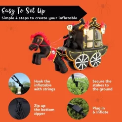 Joyfy 8/10 FT Halloween Inflatable Outdoor Decorations, Carriage/Grim Reaper Driving Car Inflatable With Built-in LEDs For Halloween Party Yard Decor -Halloween Costume Store GUEST a0a9848b 69b7 403a 9644 561f29f2590b