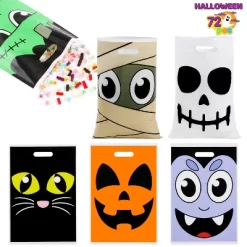 Joyfy Halloween Party Favors 72 Pcs Plastic Halloween Trick Or Treat Goodie Bag Kids Candy Bag Snacks Bags For Halloween Gifts Event Classroom Prizes -Halloween Costume Store GUEST a37fb659 099f 4103 92bd 61caa3d199b5