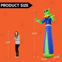 Joyfy 12 FT Giant Halloween Inflatable Outdoor Decoration, Alien Wizard Ghosts With LEDs For Halloween Indoor Outdoor Yard Lawn Garden Decoration -Halloween Costume Store GUEST a44cb8a4 cdb8 4916 b52e 4f0f1b037e6c