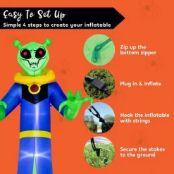 Joyfy 12 FT Giant Halloween Inflatable Outdoor Decoration, Alien Wizard Ghosts With LEDs For Halloween Indoor Outdoor Yard Lawn Garden Decoration -Halloween Costume Store GUEST a4f89a9a 9258 451b bb3c ccb2125fb5a6