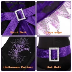 Garvee Bat Witch Dress With Hat--Witch Costume Halloween Party Fancy Dress Up Deluxe Set For Girls -Halloween Costume Store GUEST a565281d 2de0 4fa7 9c2c 484c10151819