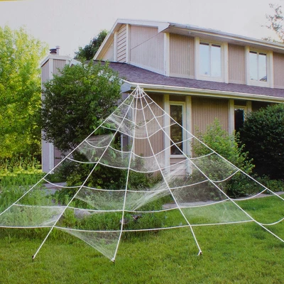 Northlight Giant Outdoor Spider Web Halloween Decoration - 9.8' - White 1 Northlight Giant Outdoor Spider Web Halloween Decoration - 9.8' - White
