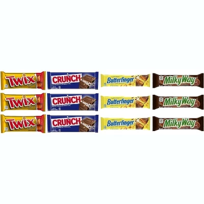 Mars 12/24 Pack Twix, Crunch, Milky Way &Butter Finger Full Size Individually Wrapped Candy Bars Bulk Assortment 3 Mars 12/24 Pack Twix, Crunch, Milky Way &Butter Finger Full Size Individually Wrapped Candy Bars Bulk Assortment - Image 3