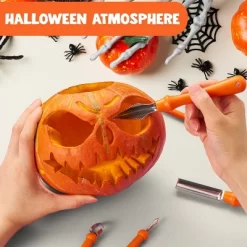 Joyfy 12 Pcs Halloween Pumpkin Carving Kit With Handbag, 12 Stainless Steel Double-sided Sculpting Tools For DIY Kids Party Decor Craft Supplies -Halloween Costume Store GUEST af30b4c4 8a1e 4a23 94ae 21db0229f031